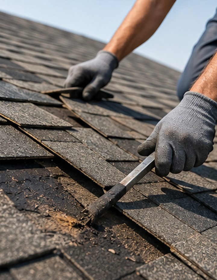 Roofing work on a Bryant, Arkansas property